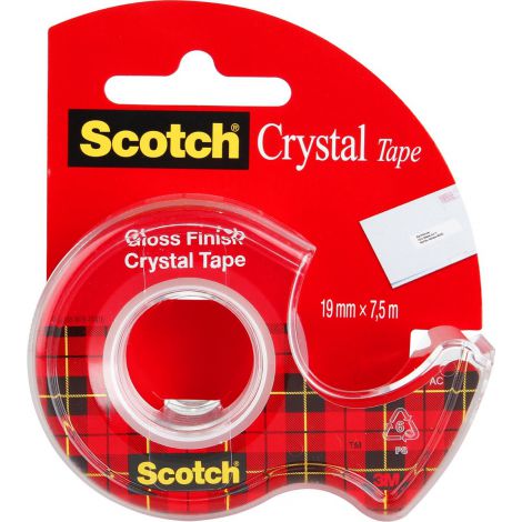 Taśma niewidoczna Scotch Crystal 19mm x 7.5, z dyspenserem
